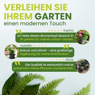 Набір із 2 великих садових горщиків 40x40 см, 46 літрів, антрацитовий, великий квітковий горщик для патіо та саду, міцний квітковий горщик, зроблено в ЄС, 2friends