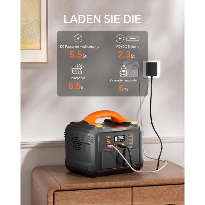 Портативна електростанція Newsmy 300 Вт/230 В x 2 виходи змінного струму (пік 600 Вт) Чиста синусоїда 236,25 Втгод LiFeMnPO4 акумулятор, сонячний генератор для кемпінгу/відпочинку на природі/аварійного/побутового блоку живлення 236 Втгод чорного кольору