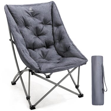 Розкішний складний кемпінговий стілець EVER ADVANCED, м&39який 6 см, вантажопідйомність 150 кг, невеликий розмір у упаковці, надзвичайно висока спинка, портативний складний стілець для кемпінгу, саду, балкону, пікніка, використання в приміщенні