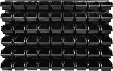 Штабелювані ящики для зберігання Настінна полиця - 1152 x 780 мм - Система зберігання 54 ящики для інструментів Відро з перфорованої дошки Полиця (чорна)