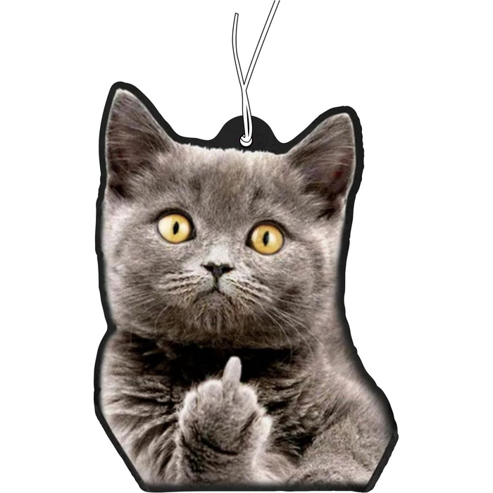 Ароматичне дерево з кішкою, що показує мотив середнього пальця, автомобільний кумедний дозатор ароматів, тюнінг автомобіля ароматн