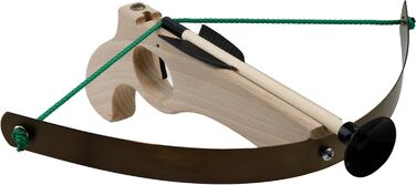 Малий дерев'яний арбалет (набір) — одноручний, з сталевим луком, 29 см, 3 болти (18 см) — 1 комплект (4 предмети)