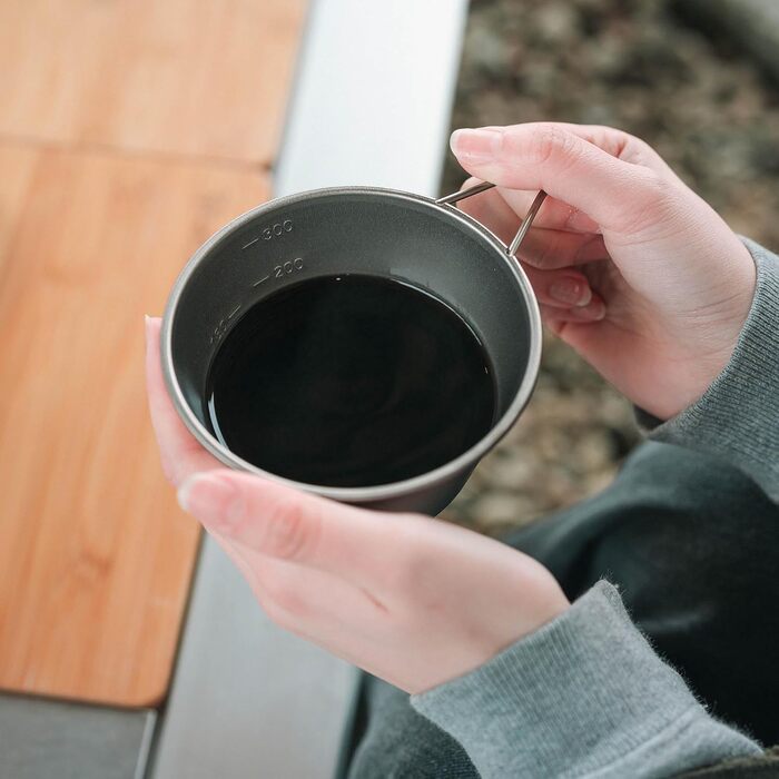 Чашка Snow Peak Titanium Backpackers, срібляста, 322 мл, надлегка, штабельована чашка, виготовлена в Японії для їжі, пиття, приготування їжі та вимірювання для кемпінгу та активного відпочинку на свіжому повітрі