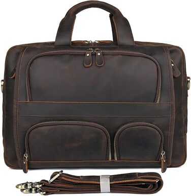 Ділова сумка портфель чоловіча сумка, офісна 17-дюймова сумка для ноутбука, натуральна шкіра великий діловий портфель подорожі ноу