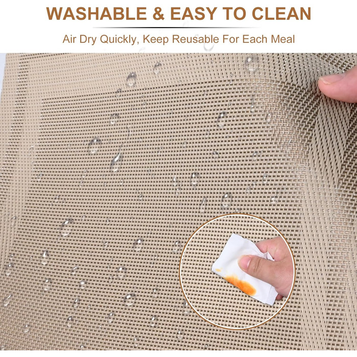 Серветки миються Набір з 6 вінілових серветок для обіднього столу Кухонні серветки Міцні серветкиСтолові аксесуари - набір з 6 сер