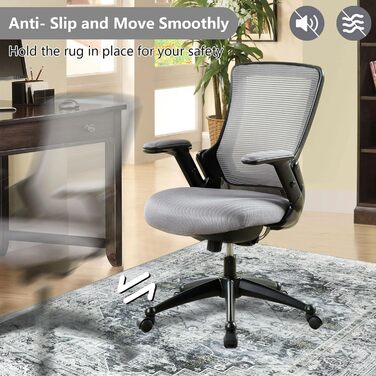 Захисний килимок для підлоги 120x150 см, килимок для стільців для дерев&39яних підлог, килимок для стільців у стилі бохо для твердих підлог, нековзний килимок для офісних стільців (сірий) 120x150 см сірий