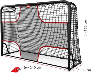 Футбольні ворота BERG SportsGoal для саду та тренувань Міцні металеві ворота з прецизійною сіткою Всепогодні футбольні ворота для дітей та дорослих Легке складання Ідеально підходять для тренувань зі стрільби M (240x160)