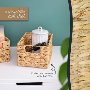 Кошик для зберігання HMF, сплетений з водяного гіацинта та морської трави Набір з 2 шт. Розмір S 22 x 17 x 12 см 2 шт. и