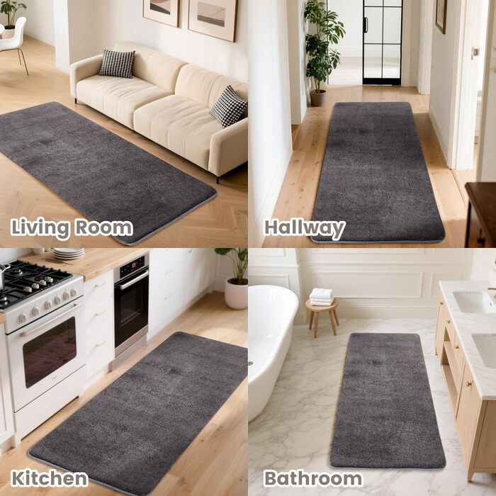 Килимок-доріжка, пухнастий короткий ворс, килим для вітальні, однотонний, для передпокою, сучасний, м&39які килими для приліжкової кімнати, килимок/декор/спальня/дитяча кімната, 80x150 см, темно-сірий, прямокутний, 80 x 150 см (прямокутний)