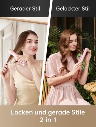 Бездротовий стайлер для волосся 2-в-1 Dreame Hair Glamour портативний випрямляч з іонізацією, рівномірним розподілом тепла та 3 рівнями температури, рожевий