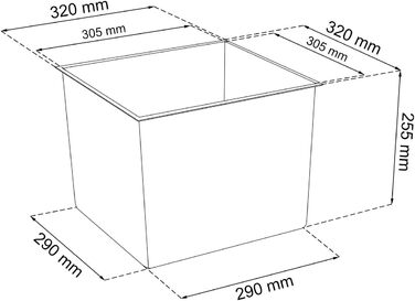 Літрова каструля зі вставкою 32,5 x 32,5 x 61 см кольору темної охри 49 л, 49-