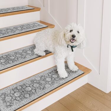 Сходинки OJIA для дерев&39яних сходів, нековзні, 76,2 x 20,3 см, що миються, нековзні, гумова основа, для використання всередині та зовні приміщень, 4 шт., сірі 4 шт. сірі 4