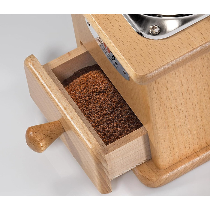 Ручна кавомолка Zassenhaus BRASILIA натуральний бук 12 x 12,5 x 20 см для помелу кавових зерен безступінчасте регулювання помелу з