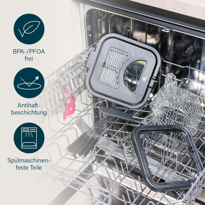 Міні-фритюрниця Princess 182611 з фондю швидкий нагрів фільтр для видалення запахів ємність 1,2 літра, сріблястий One size