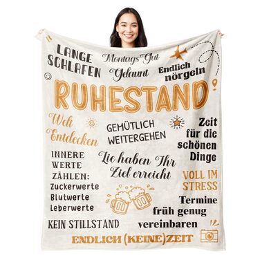 Подарунок на пенсію для жінок, Персоналізована ковдра для подарунка на пенсію, Подарунки для пенсіонерів, Подарунки для жінок та чоловіків - Подарунок на пенсію - Пенсія - 62 x 52 дюйми