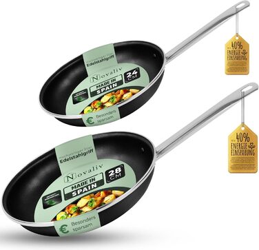 Енергозберігаюча сковорода Novaliv 24-28 см Заощаджує до 40 Емальована сталь Антипригарне покриття всередині Дуже легко миється Чо