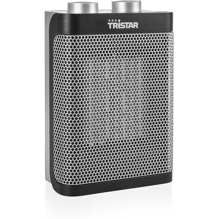 Електричний керамічний вентилятор-обігрівач Tristar - 3 регульовані рівні потужності/регульований термостат/функція вентилятора, KA-5064, чорний, сріблястий вентилятор-обігрівач (настільний)