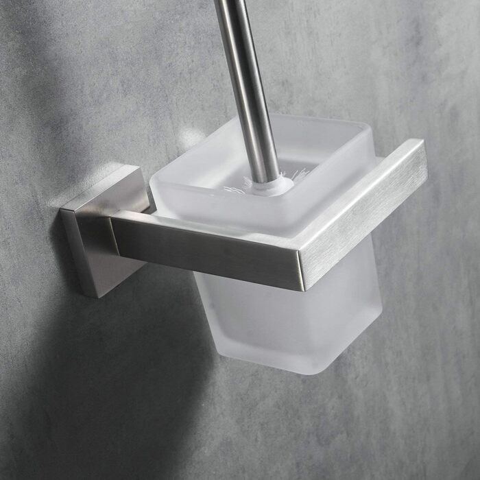 Туалетна щітка, щітка для унітазу та тримач з матовою нержавіючої сталі для настінного кріплення, матове покриття