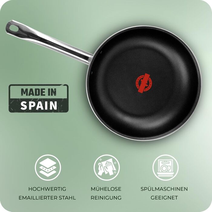 Енергозберігаюча сковорода Novaliv 24-28 см Заощаджує до 40 Емальована сталь Антипригарне покриття всередині Дуже легко миється Чо