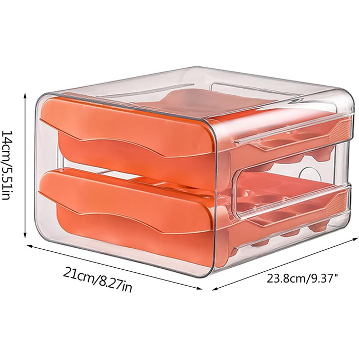 Побутове зберігання яєць, холодильник, 2 шари, штабельований, лоток для яєць з кришкою, пластиковий лоток для яєць, лоток для яєць з кришкою, контейнер для яєць білок