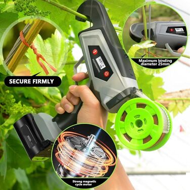 Акумуляторний обв'язувач рослин - портативний пристрій для саду з дисплеєм, для підв'язування винограду, квітів та розсади