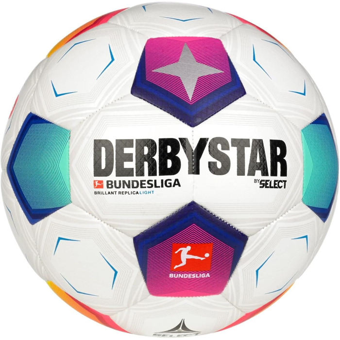 Футбольний м'яч Derbystar Унісекс Доросла Бундесліга Блискуча репліка Li Football 5 Multicolor