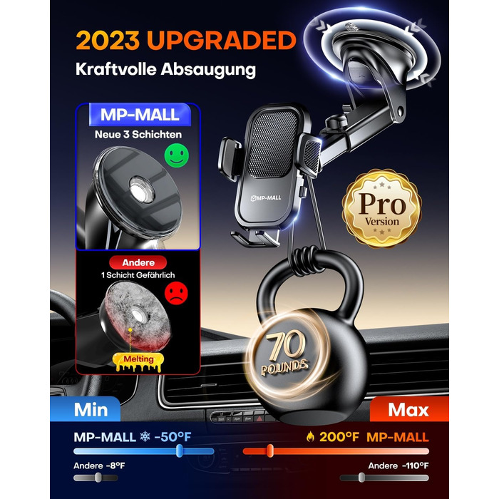 Автомобільний тримач мобільного телефону MP-MALL Супер присоска та суперсталевий гачок Оновлення універсальне для диска приладової