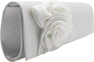 Сатинова сумочка-клатч з квітковим візерунком для весілля, вечірки, випускного, вечора. Біла жіноча сумочка.