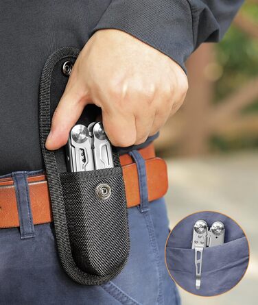 Мультитул Rolgno, подарунки для чоловіків, складний мультитул з нержавіючої сталі 14 в 1 з плоскогубцями, ножем, пилкою, викруткою