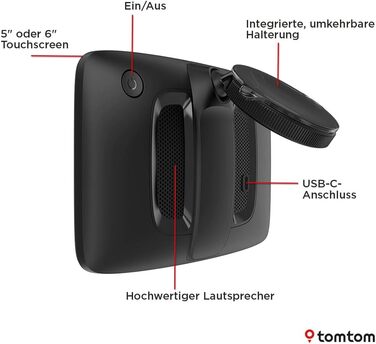 Навігаційний пристрій TomTom Car Sat Nav GO Classic 2nd (5-дюймовий, уникнення заторів завдяки TomTom Traffic, оновлення карт для Європи включені, оновлення через Wi-Fi, динамічний асистент смуги руху, інтегрований, двостороннє кріплення) 5-дюймовий станд