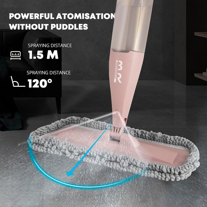 Швабра, розпилювач, спрей, швабра, швабра для підлоги, з розпилювачем, мікрофібра, швабра з резервуаром для дому, кухні, твердої д
