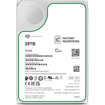 Внутрішній серверний жорсткий диск Seagate Exos 28 ТБ ST28000NM000C 3,5-дюймовий жорсткий диск SATA 6 Гбіт/с 7200 об/хв 512 МБ кешу (відновлений)