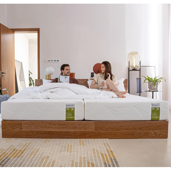 Матрац MLILY Pro 90x200 см Матрац з піни з ефектом пам&39яті висотою 22 см Комфортний сон 7 зон комфорту та 3 шари для спокійного сну Pro 90 x 200 см