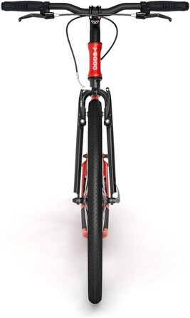 Самокат Yedoo Five kick - до 130 кг, самокат з пневматичними шинами 26/20 - самокат для дорослих, самокат для собак червоний