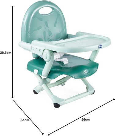Сидіння-бустер Chicco Pocket Snack для дітей від 6 місяців до 3 років 15 кг, портативний і регульований дитячий стільчик для годув