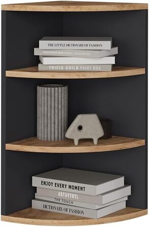 Кутова полиця Vicco Ecki, книжкова полиця, антрацит/золотий дуб, 30 x 60 см Антрацит/золотий дуб 60x30 см