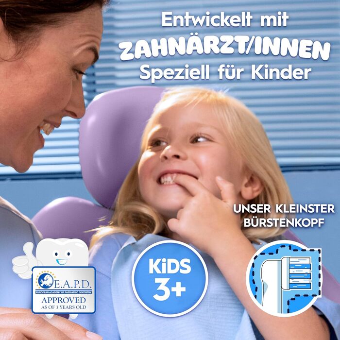 Насадки для дитячої електричної зубної щітки Oral-B Pro Kids Frozen оригінальні змінні насадки, надзвичайно мякі щетинки, для дітей від 3 років білі, 8 шт.