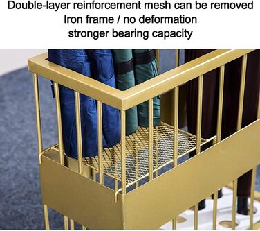 Підставка для парасольки Cuiynic, прямокутний тримач парасольки полиця підставка для парасольок в приміщенні, підставка для парасольки полиця залізна окремо стояча, Домашній/офісний вхід Тримач палиці для ходьби Зберігання парасольки