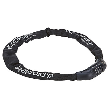 Замок велосипедний Prophete з кодовим замком, 90 см, Ø 6 мм, 4-значний код, текстильне покриття для захисту від подряпин надійний чорний замок універсального розміру