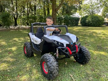 Дитячий електромобіль 12В 2-місний, NEW RSX електричний баггі для дітей, білий, з пультом дистанційного керування 2,4 ГГц, 36 міся