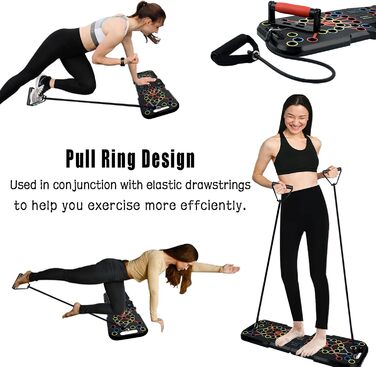 Складана стійка для віджимань 41-в-1 з ручкою, петлями, ремінцями та розумним лічильником, кронштейн для віджимань, система тренування м&39язів для домашнього фітнесу, тренажерного залу, стійки для вправ