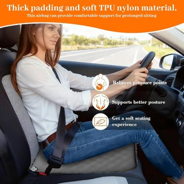 Надувна подушка для сидіння на вулиці, самонадувальна дорожня подушка, надлегка, водонепроникна, складна подушка для сидіння для кемпінгу, каякінгу, офісу, подорожей та автомобіля, 43x33 см