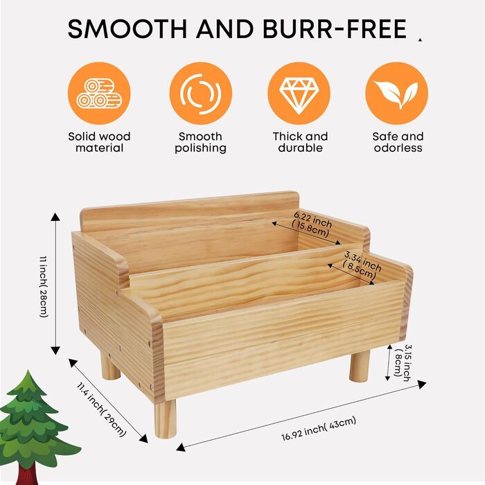 Дитяча книжкова полиця, маленька книжкова полиця Монтессорі для малюків, полиця для зберігання дитячих книг з роздільником, дерев&39яна підставка для книг для ігрової кімнати, дитячої кімнати, класної кімнати, натуральна сосна