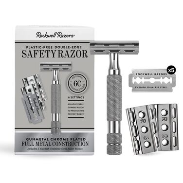 Безпечна бритва Rockwell Razors 6C із регульованим подвійним лезом із бронзи 5 лез шведської нержавіючої сталі