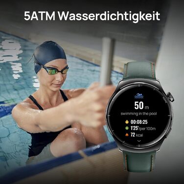 Розумний годинник Mibro Lite3 Pro GPS для чоловіків та жінок, круглий 45 мм, 15 днів роботи від батареї, фітнес-трекер з GPS, сном, SpO2, серцевим ритмом, Bluetooth-дзвінками, 150 спортивних режимів, водонепроникність 5 атм (темно-зелений) чорний/зелений