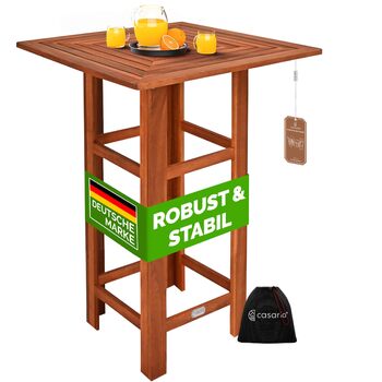 Дерев&39яний стіл Casaria, висота 110 см, 75 x 75 см, прямокутний, масив дерева, рустикальний, для приміщень/вулиці, бістро-стіл, пивний стіл, садовий стіл, стіл для вечірок, барний стіл