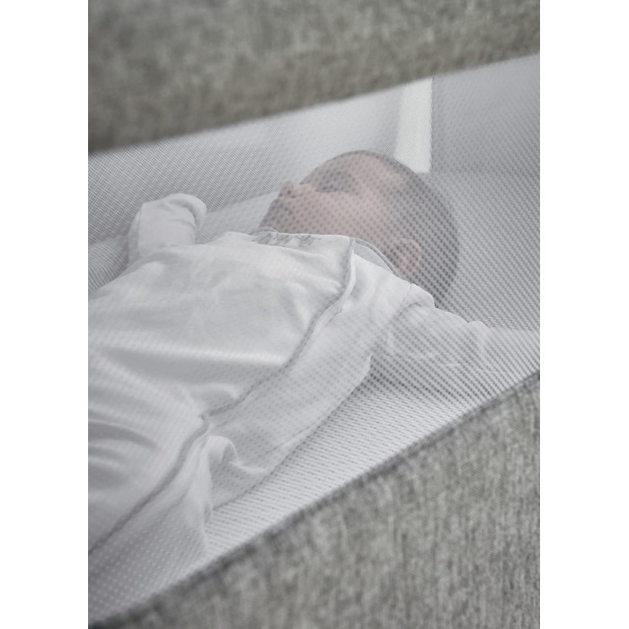 Ліжечко-тумбочка Mamas & Papas Lua, знімний кошик, відкидні боковини, матрац у комплекті, 0-6 місяців, колір сірий