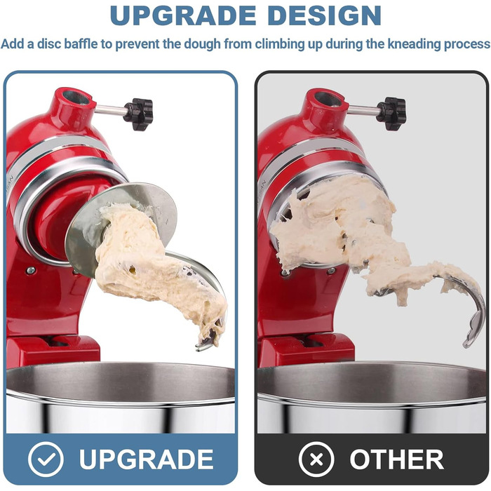 Спіральний гачок для тіста Cofun з нержавіючої сталі для міксера Kitchenaid, 4.5 кВт 5 кВт Насадки для нахиленого міксера для тіста Kitchenaid можна мити в посудомийній машині, (C2302) Спіральний гачок