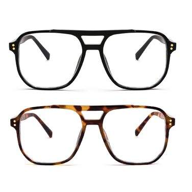 Окуляри FEISEDY Retro 70-х 80-х з фільтром синього світла (без діоптрій), рогова оправа B2866, чорний леопард, 54 мм