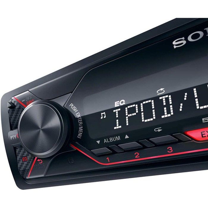 Автомобільна стереосистема Sony DSX-A410BT MP3 (подвійний Bluetooth, NFC, USB, порт AUX, підсвічування, 4 x 55 Вт, гучний зв'язок) (червоний, без Bluetooth, одинарний)